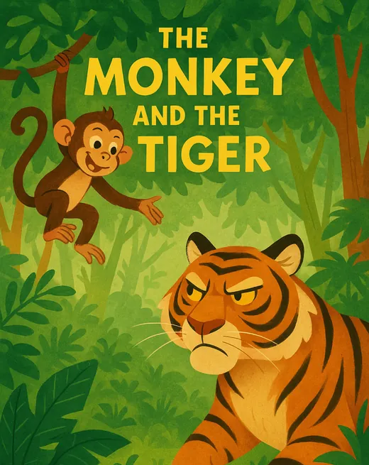Book cover for The Monkey and the Tiger