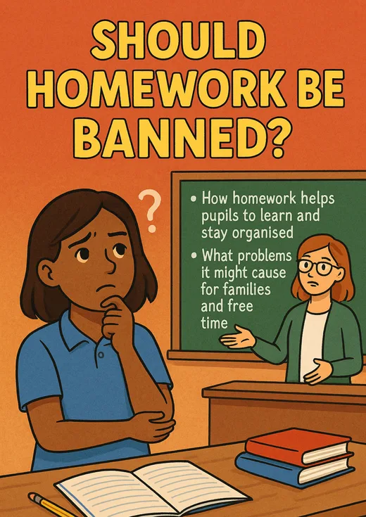 Book cover for Should Homework Be Banned?